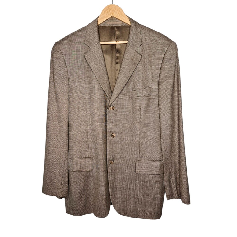 Loro Piana Blazer Men's 54R Overcoat Brown Wool Jacket Super 120s Lined 3 Button